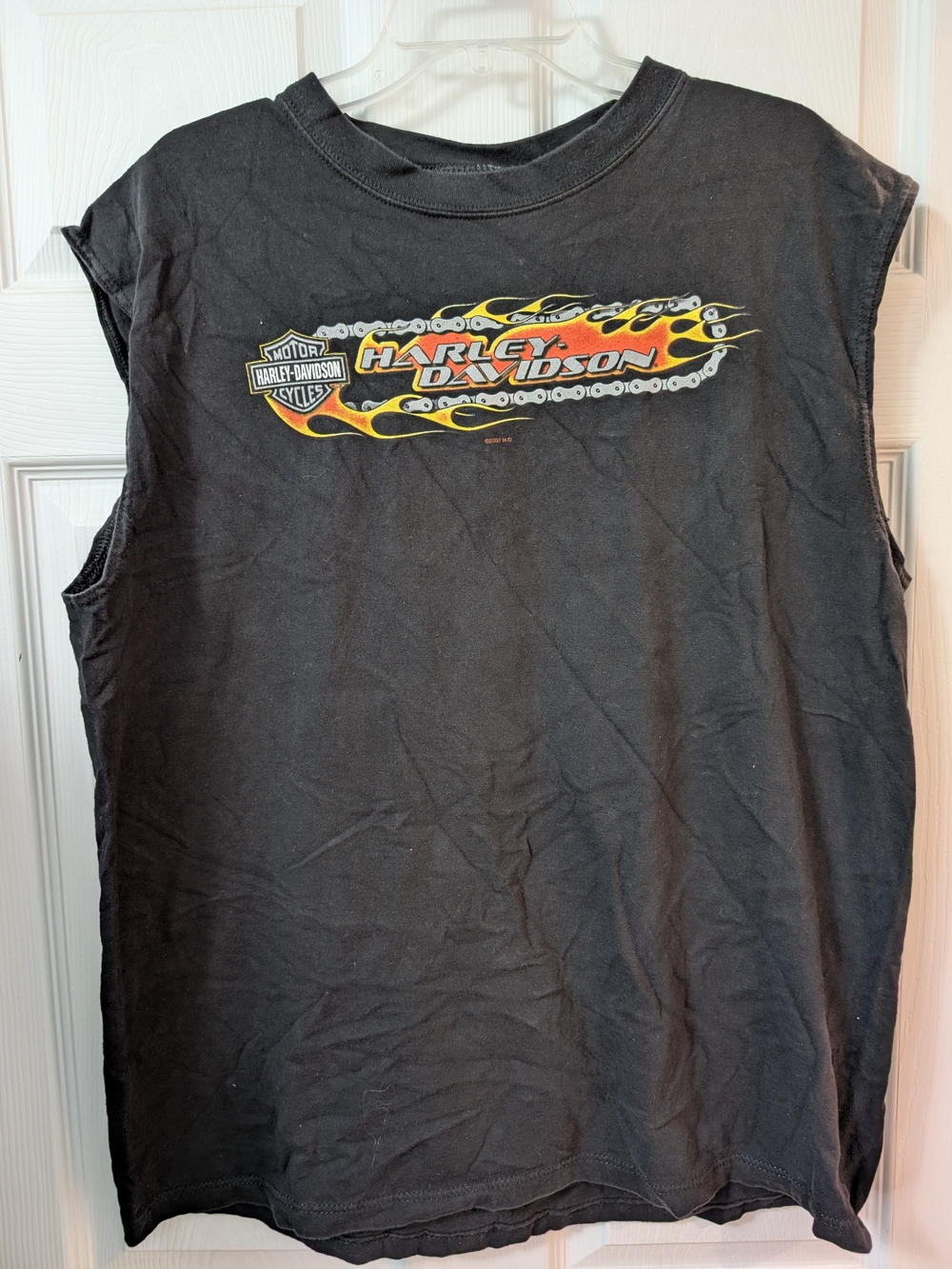 Harley-Davidson Men’s Black Sleeveless Flame Logo Shirt